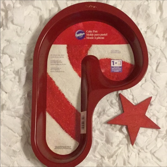 WILTON Cake Pan Candy Cane Metal NWT Red - Picture 3 of 5